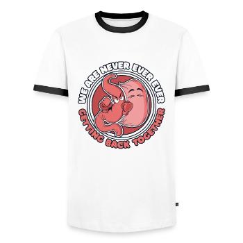 We Are Never Ever Getting Back Together Gastric - Men's Ringer Shirt - white/black - Front - AI Model Female 172 light (172cm) & AI Model Male 178 dark (178cm)