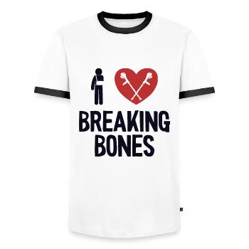 Ich liebe Breaking Bones Broken Arm Leg Surgeon Bone - Männer Kontrast-T-Shirt - Weiß/Schwarz - Vorne - AI Model Female 172 light (172cm) & AI Model Male 178 dark (178cm)