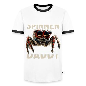 Spinnen Daddy Spider Papa Vogelspinne Dad Spinne - Männer Kontrast-T-Shirt - Weiß/Schwarz - Vorne - AI Model Female 172 light (172cm) & AI Model Male 178 dark (178cm)