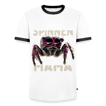 Spinnen Mama Spider Mommy Vogelspinne Mom Spinne - Männer Kontrast-T-Shirt - Weiß/Schwarz - Vorne - AI Model Female 172 light (172cm) & AI Model Male 178 dark (178cm)