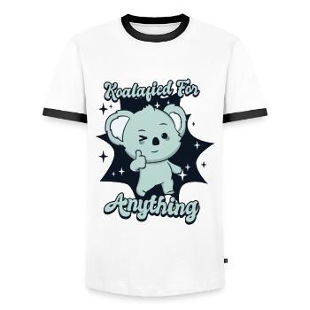 Koalafied For Anything Koalabear Eucalyptus Lover - Men's Ringer Shirt - white/black - Front - AI Model Female 172 light (172cm) & AI Model Male 178 dark (178cm)