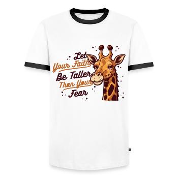 Der Glaube sei größer als deine Angst, Nubischer Afrikaner - Männer Kontrast-T-Shirt - Weiß/Schwarz - Vorne - AI Model Female 172 light (172cm) & AI Model Male 178 dark (178cm)