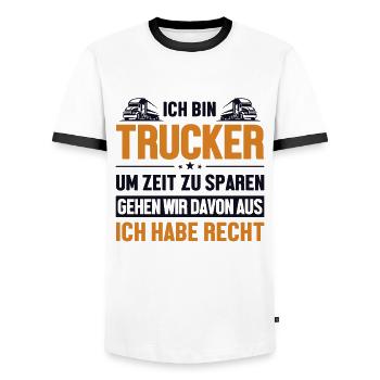 Trucker hat immer Recht Trucker Truckie Legends - Men's Ringer Shirt - white/black - Front - AI Model Female 172 light (172cm) & AI Model Male 178 dark (178cm)