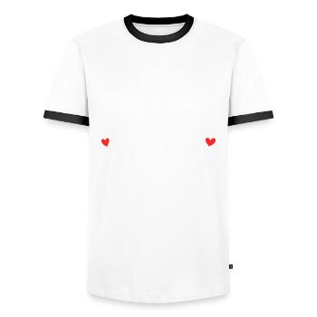 Mom You Are Wow Mom You Are Wow Mom Mother's Day - Men's Ringer Shirt - white/black - Front - AI Model Female 172 light (172cm) & AI Model Male 178 dark (178cm)
