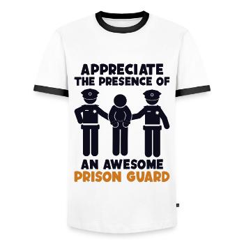 Apprécier la présence d’un correctif génial - T-shirt contrasté Homme - blanc/noir - Devant - AI Model Female 172 light (172cm) & AI Model Male 178 dark (178cm)