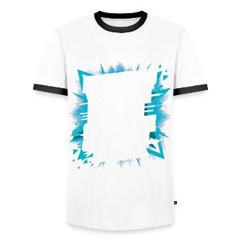 Everything You Want Motivation vs. Comfort Zone - Men's Ringer Shirt - white/black - Front - AI Model Female 172 light (172cm) & AI Model Male 178 dark (178cm)