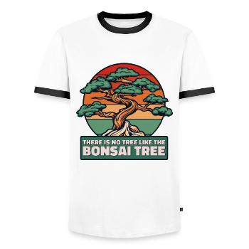 No Tree Like The Bonsai Tree Indoor Bonsai - Men's Ringer Shirt - white/black - Front - AI Model Female 172 light (172cm) & AI Model Male 178 dark (178cm)