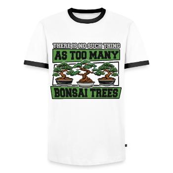 No Such Thing As Too Many Bonsai Trees Penjing - Men's Ringer Shirt - white/black - Front - AI Model Female 172 light (172cm) & AI Model Male 178 dark (178cm)