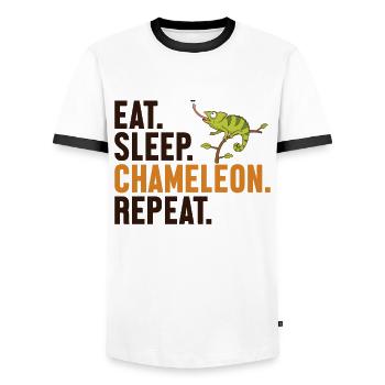 Manger Dormir Caméléon Répéter Voilé Panther Amant - T-shirt contrasté Homme - blanc/noir - Devant - AI Model Female 172 light (172cm) & AI Model Male 178 dark (178cm)