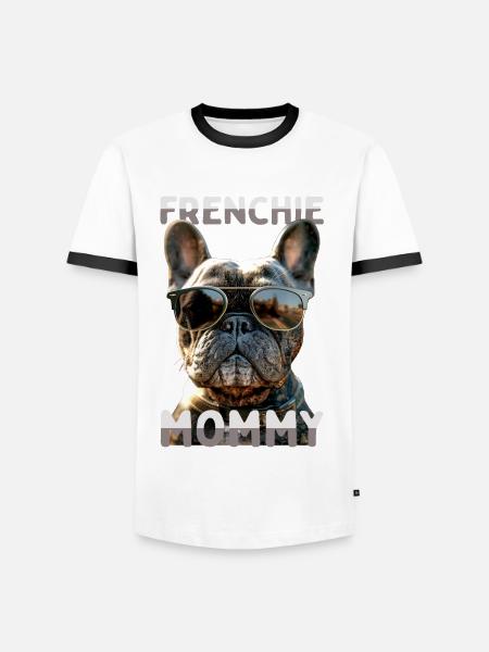 Frenchie Mor Mors dag Grand Danois - Herre kontrast-T-shirt - hvid/sort