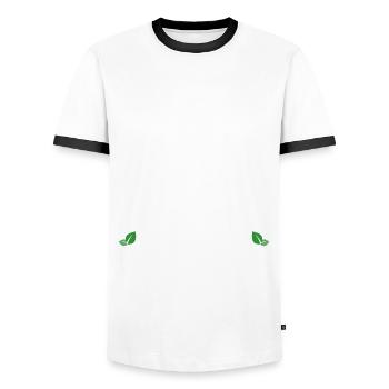 Sex Now I Have Your Attention Stop Eating Animals - Men's Ringer Shirt - white/black - Front - AI Model Female 172 light (172cm) & AI Model Male 178 dark (178cm)