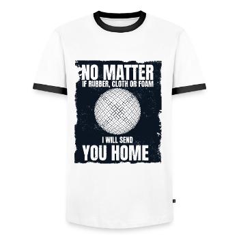 Ich schicke dir Home Game Prisonball Teamplayer - Männer Kontrast-T-Shirt - Weiß/Schwarz - Vorne - AI Model Female 172 light (172cm) & AI Model Male 178 dark (178cm)