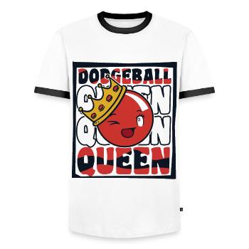 Völkerball Queen Team Spiel Prisonball Spieler - Männer Kontrast-T-Shirt - Weiß/Schwarz - Vorne - AI Model Female 172 light (172cm) & AI Model Male 178 dark (178cm)