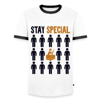 Séjour Spécial Équipe Paddler Batteur Lover Dragon - T-shirt contrasté Homme - blanc/noir - Devant - AI Model Female 172 light (172cm) & AI Model Male 178 dark (178cm)
