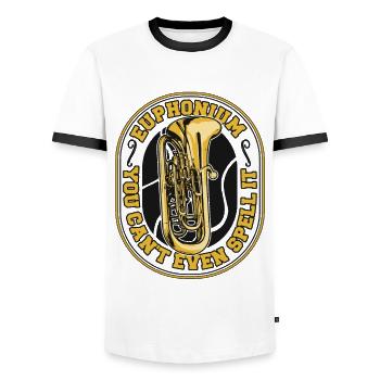 Vous ne pouvez même pas l’épeler Euphoniste d’instrument - T-shirt contrasté Homme - blanc/noir - Devant - AI Model Female 172 light (172cm) & AI Model Male 178 dark (178cm)