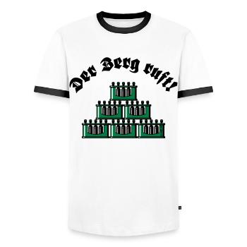 Der Berg Ruft! (Bier / Bierkästen / Grün / Old) - Männer Kontrast-T-Shirt - Weiß/Schwarz - Vorne - AI Model Female 172 light (172cm) & AI Model Male 178 dark (178cm)