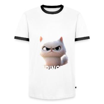 Sympa je peux aussi apporter mais pas de chats de bureau - T-shirt contrasté Homme - blanc/noir - Devant - AI Model Female 172 light (172cm) & AI Model Male 178 dark (178cm)