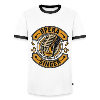 Opera Singer Opera House Vocalist Tenor Singer - Men's Ringer Shirt - white/black - Front - AI Model Female 172 light (172cm) & AI Model Male 178 dark (178cm)