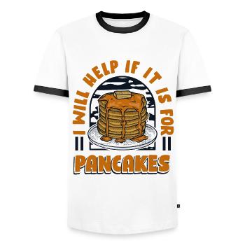 Aidera si c’est pour l’amateur de recettes de crêpes - T-shirt contrasté Homme - blanc/noir - Devant - AI Model Female 172 light (172cm) & AI Model Male 178 dark (178cm)