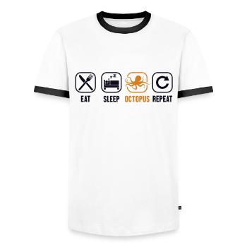 Eat Sleep Octopus Repeat Octopodes Octopoda Lover - Men's Ringer Shirt - white/black - Front - AI Model Female 172 light (172cm) & AI Model Male 178 dark (178cm)