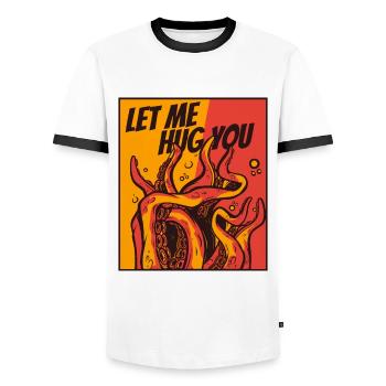 Laisse-moi te serrer dans mes bras céphalopode octopodes octopoda - T-shirt contrasté Homme - blanc/noir - Devant - AI Model Female 172 light (172cm) & AI Model Male 178 dark (178cm)