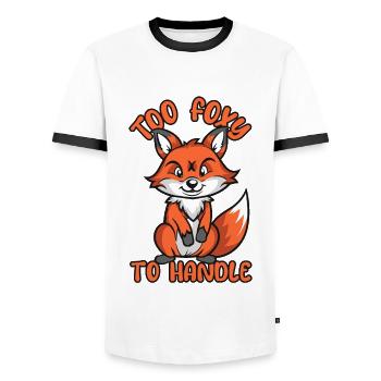 Too Foxy To Handle Red Fox Canidae Caninae Fox - Men's Ringer Shirt - white/black - Front - AI Model Female 172 light (172cm) & AI Model Male 178 dark (178cm)