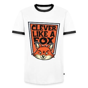 Clever Like A Fox Caninae Red Fox Canidae Fox - Men's Ringer Shirt - white/black - Front - AI Model Female 172 light (172cm) & AI Model Male 178 dark (178cm)