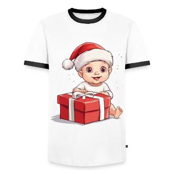 Christmas Baby Child Cute Cute Funny Gift - Men's Ringer Shirt - white/black - Front - AI Model Female 172 light (172cm) & AI Model Male 178 dark (178cm)