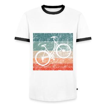 I'm the engine - funny bike saying - Men's Ringer Shirt - white/black - Front - AI Model Female 172 light (172cm) & AI Model Male 178 dark (178cm)
