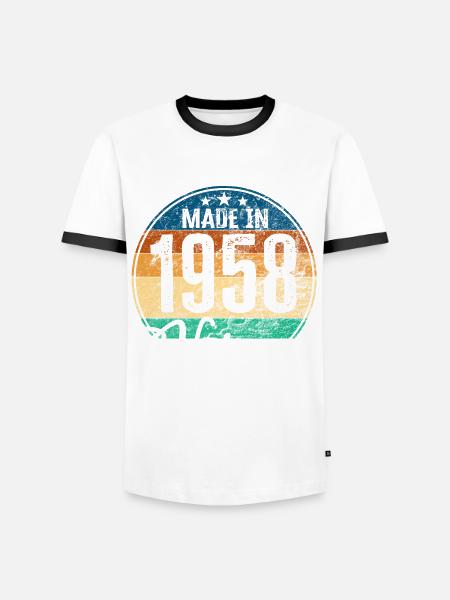 Vintage Made in 1958 Year of birth 1958 Birthday - Men's Ringer Shirt - 