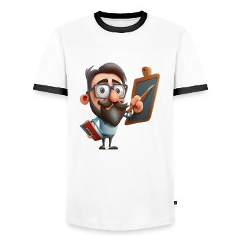 Façonner l’avenir - T-shirt contrasté Homme - blanc/noir - Devant - AI Model Female 172 light (172cm) & AI Model Male 178 dark (178cm)
