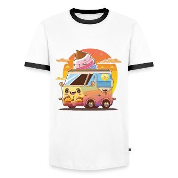 Coole Leckereien für unterwegs - Männer Kontrast-T-Shirt - Weiß/Schwarz - Vorne - AI Model Female 172 light (172cm) & AI Model Male 178 dark (178cm)