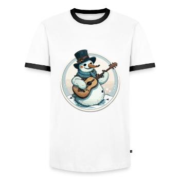 Jolly Snowman Jams - T-shirt contrasté Homme - blanc/noir - Devant - AI Model Female 172 light (172cm) & AI Model Male 178 dark (178cm)