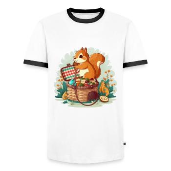 Amis de pique- - T-shirt contrasté Homme - blanc/noir - Devant - AI Model Female 172 light (172cm) & AI Model Male 178 dark (178cm)