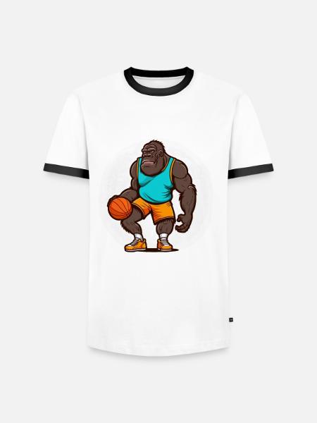 Basket-Gorilla - Men's Ringer Shirt - white/black