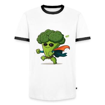 Broccoli Man - Men's Ringer Shirt - white/black - Front - AI Model Female 172 light (172cm) & AI Model Male 178 dark (178cm)
