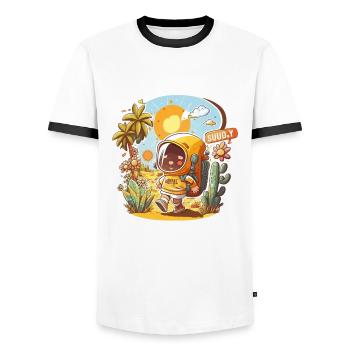Adventure Awaits - Men's Ringer Shirt - white/black - Front - AI Model Female 172 light (172cm) & AI Model Male 178 dark (178cm)