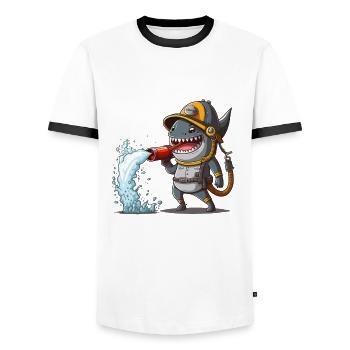 Sharp Safety - Men's Ringer Shirt - white/black - Front - AI Model Female 172 light (172cm) & AI Model Male 178 dark (178cm)