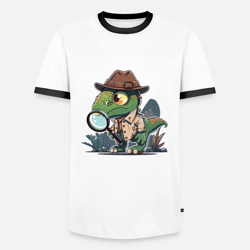 Dinosaurus Sleuth - Men's Ringer Shirt - white/black