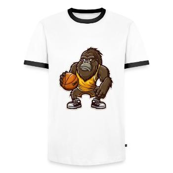 Gorilla Power Forward - Männer Kontrast-T-Shirt - Weiß/Schwarz - Vorne - AI Model Female 172 light (172cm) & AI Model Male 178 dark (178cm)