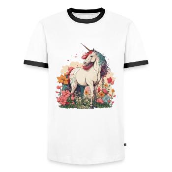 Das verzauberte Feld - Männer Kontrast-T-Shirt - Weiß/Schwarz - Vorne - AI Model Female 172 light (172cm) & AI Model Male 178 dark (178cm)