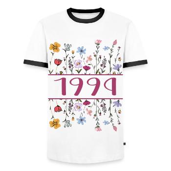 1994 Legendary Since 1994 Birthday 1994 Women - Men's Ringer Shirt - white/black - Front - AI Model Female 172 light (172cm) & AI Model Male 178 dark (178cm)