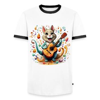 The Nutty Maraca Shaker - Men's Ringer Shirt - white/black - Front - AI Model Female 172 light (172cm) & AI Model Male 178 dark (178cm)
