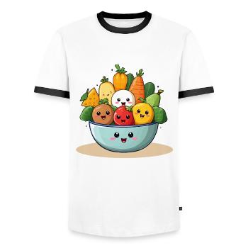 Natures Bounty - Men's Ringer Shirt - white/black - Front - AI Model Female 172 light (172cm) & AI Model Male 178 dark (178cm)