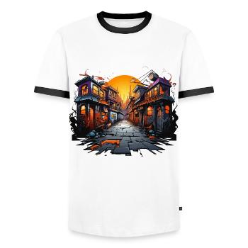 Artistic Expression - Men's Ringer Shirt - white/black - Front - AI Model Female 172 light (172cm) & AI Model Male 178 dark (178cm)