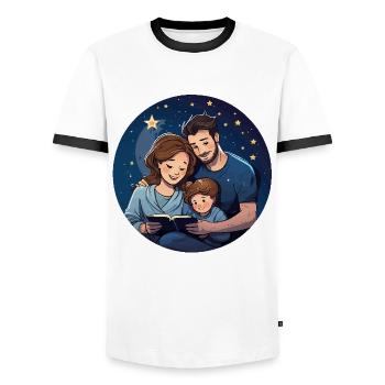 Bedtime Tales - Men's Ringer Shirt - white/black - Front - AI Model Female 172 light (172cm) & AI Model Male 178 dark (178cm)