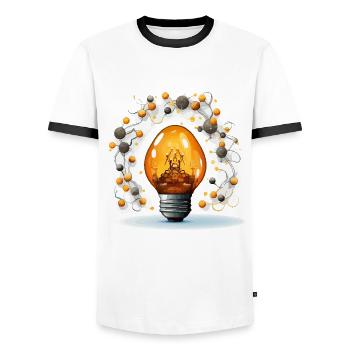 Illuminating Creativity - Men's Ringer Shirt - white/black - Front - AI Model Female 172 light (172cm) & AI Model Male 178 dark (178cm)
