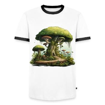 Ancient Wisdom - Men's Ringer Shirt - white/black - Front - AI Model Female 172 light (172cm) & AI Model Male 178 dark (178cm)