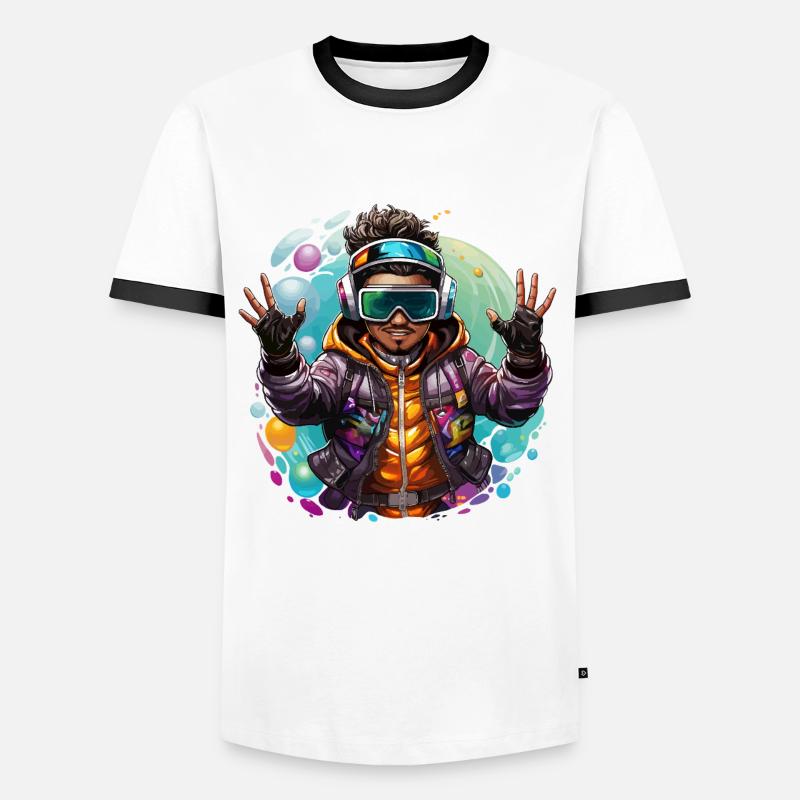 Augmented Vision - Men's Ringer Shirt - white/black