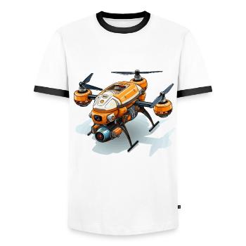 Sky Delivery - Men's Ringer Shirt - white/black - Front - AI Model Female 172 light (172cm) & AI Model Male 178 dark (178cm)